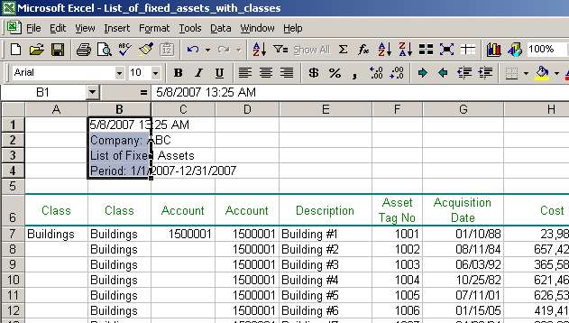 Move file header information from column A to column B